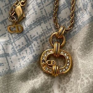 Dior Gold Necklace with Crystal Accents